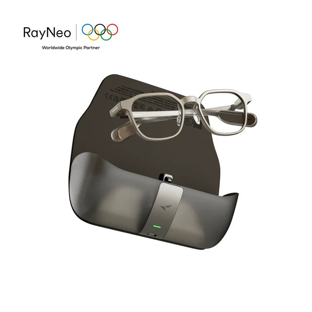 Rayneo Io AI Glasses Dune (Gold) / Charging Case Bundle
