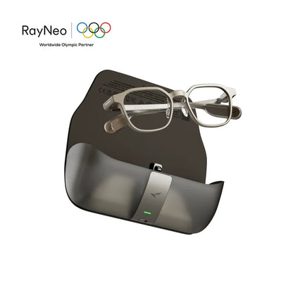 Rayneo Io AI Glasses Dune (Gold) / Charging Case Bundle