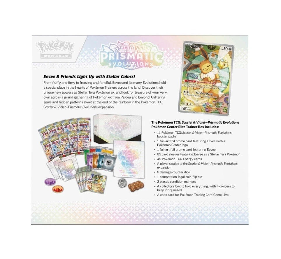 Pokemon Prismatic Evolutions Pokemon Center Edition Elite Trainer Box